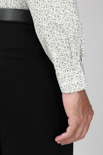 Men White Regular Fit Full Sleeves Formal Shirt