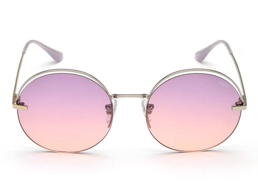 IDEE 100% UV protected sunglasses for Women | Size- Large | Shape- Round | Model- IDS2780C3SG (Shiny Silver)