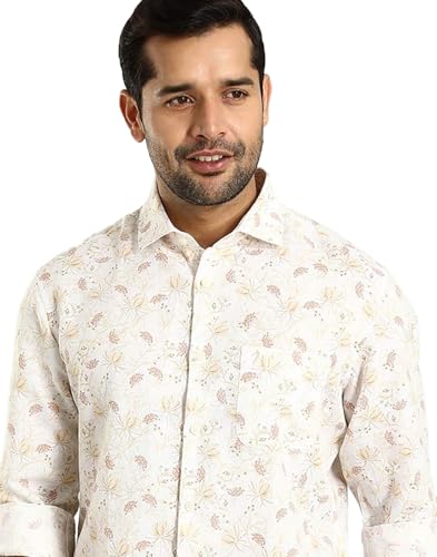 Indian Terrain Men All Over Print Off White Shirt