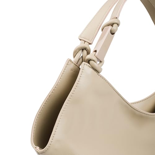 Lino Perros Avril Beige Slouchy Bucket Hobo