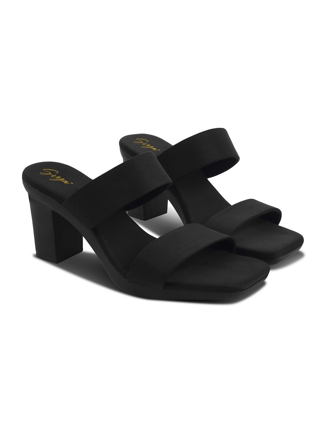 SVYA, Comfortable Heel Sandals for Women and Girl. (Black, UK Footwear Size System, Adult, Women, Numeric, Medium, 8)