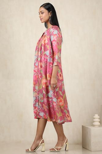Soch Womens Onion Pink Muslin Botanical Dress
