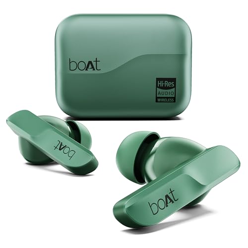 boAt Airdopes 800 HiDef, Hi-Res Audio LDAC, 4Mic ENx, App Support, ASAP Charge, IPX5, Low Latency, Dual Pairing, BTv5.3, Bluetooth TWS in Ear Earbuds Wireless Earphones (Emerald Green)