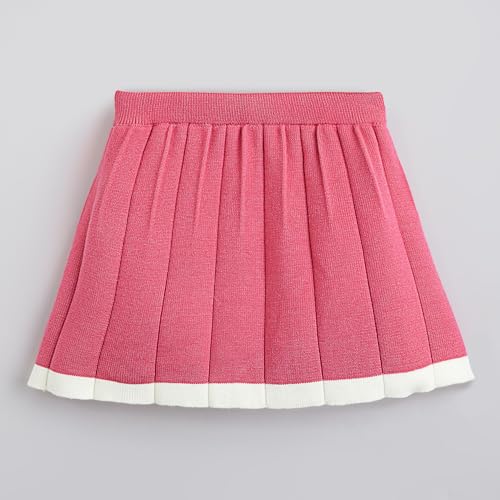 Hopscotch Girls Full Sleeves Pink 2-Pc Floral Applique Sweater & Skirt (18-24 Months)