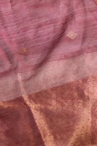 Taneira Women Dark Red Woven Pure Silk Cotton Bengal Saree with Unstitched Blouse Piece (SAPH04AB0593-Dark Red)