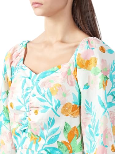 VERO MODA Women's Fit and Flare Blue Dress