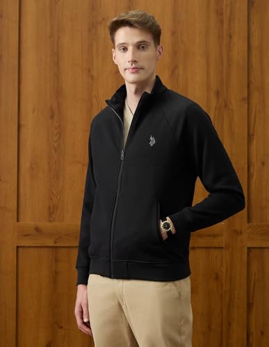 U.S.Polo Association Men's Equestrian Aisle Theater Regular Fit Sweatshirt (USSWS4354_Black_XL)