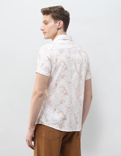 U.S. Polo Assn. Denim Co. Men's Tropical Printed Summer House Shirt (UDSHT2106_Rust_46)