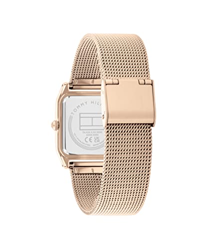 Tommy Hilfiger Grey Dial Golden Stainless Steel Strap Analog Watch for Women-TH1782610