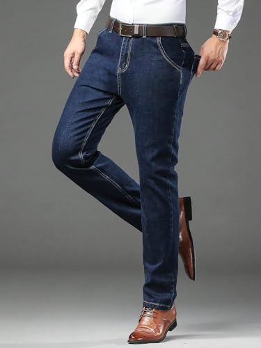 URBAN POCKETS Jeans for Men | Denim Pants with Straight Fit & Formal Look (Regular-D.Blue-U08-36)