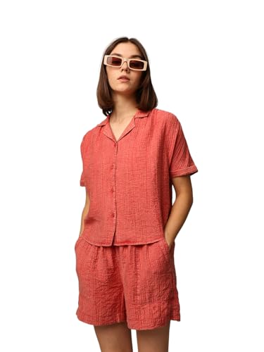 ONLY Women Regular Fit Red Shirt