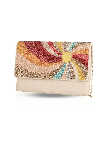 BAGUZZI RAINBOW Clutch Bag | Stylish & Trendy Multicolor Handbag for Women | Elegant Party & Casual Purse | Compact & Lightweight | Perfect for Weddings, Evening Outings & Gifts