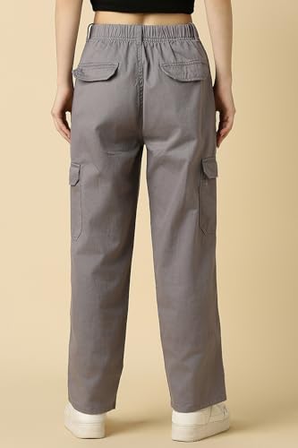 Allen Solly Women's Regular Casual Pants (AHTFCRGFU40117_Grey