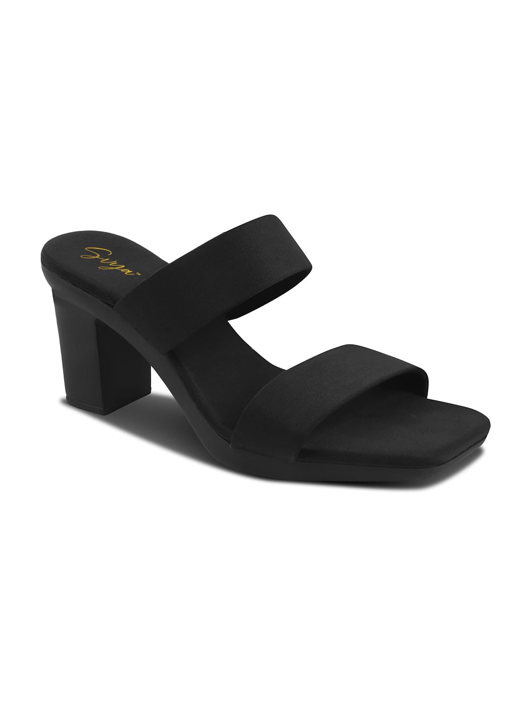 SVYA, Comfortable Heel Sandals for Women and Girl. (Black, UK Footwear Size System, Adult, Women, Numeric, Medium, 8)