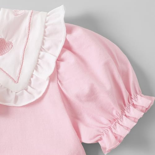 Hopscotch Heart Applique Ruffled Bow Romper (12-18 Months)