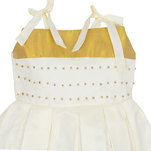 AMIRTHA FASHION Baby Girls Cotton Blend Readymade lehenga choli(KManiF18_12-24 Months_Off-White)