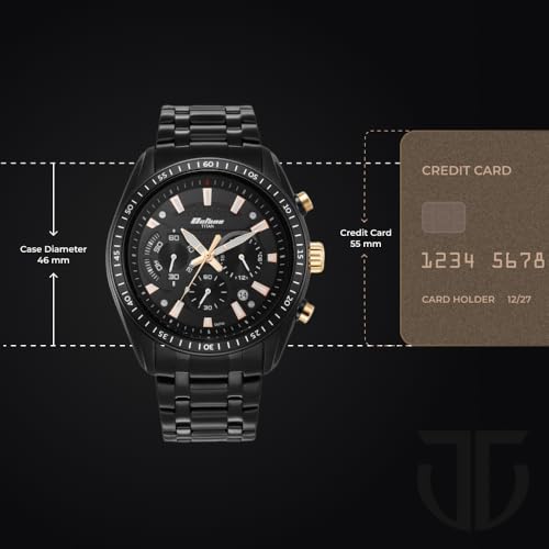 Titan Octane Quartz Chronograph Black Dial Black Stainless Steel Strap Watch for Men - NT90077KM04
