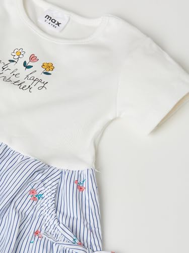 Max Girls Printed A-line Dress (Off White_6-8 Y)