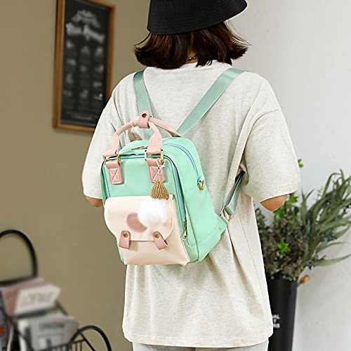 GEFIRE Womens Backpack Women Mini Backpack Oxford Crossbody Bag Waterproof Small Shoulder Bags Ladies Purse (Color : Hortel�)