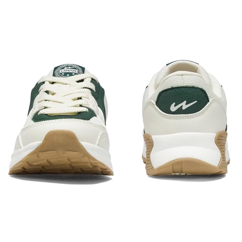 Campus Men's Starship Off WHT/D.GRN Sneakers - 9UK/India 1 Pair
