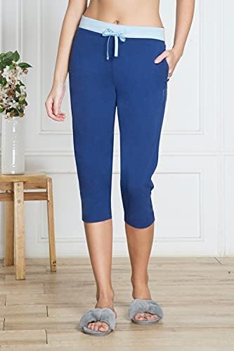 Van Heusen Women Lounge Capris - Drawstring Waist, Reflective Trim_55309_Twilight Blue_L