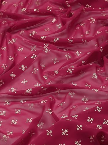 Ahalyaa Women's Maroon Color Poly Georgette Printed Readymade Saree