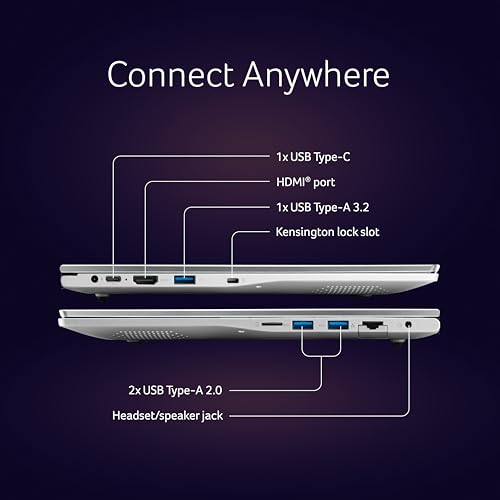 acer Aspire Lite 12th Gen Intel Core i5-12450H, Office 2024 + M365 Basic, 16GB RAM/512GB SSD, 39.62cm(15.6") FHD IPS Display Win11H, Pure Silver, 1.7KG,AL15-52H, Backlit KB, Thin & Light Laptop