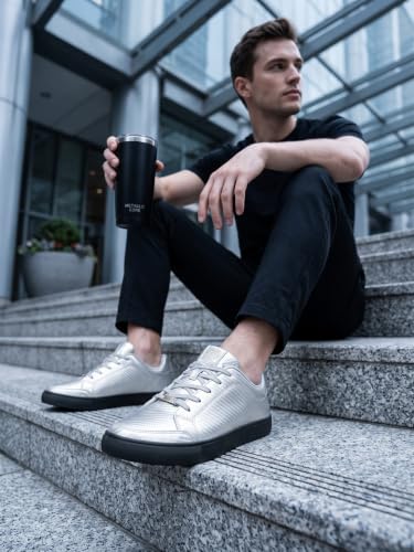 OFF LIMITS Men Skyline Select Casual Sneakers,Silver/Black,9 UK