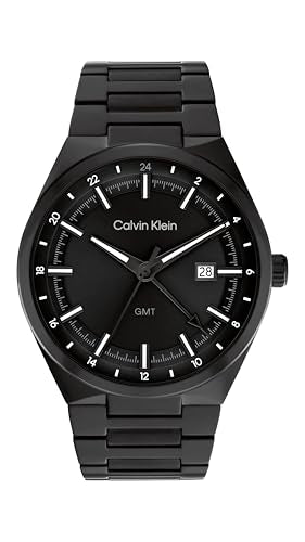 Calvin Klein Distinguish Qtz Multifunction Black Round Dial Men's Watch|Stainless Steel Material|Multi Color Band - 25200490