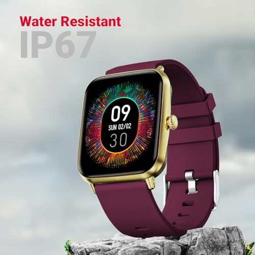 Fire-Boltt Ninja Call Pro Plus Bluetooth Calling Smart Watch, 1.83″ HD Display, AI Voice Assistant, 120+ Sports Modes, IP67 Waterproof, SpO2 & Heart Rate Monitor Smartwatch for Men & Women - Wine