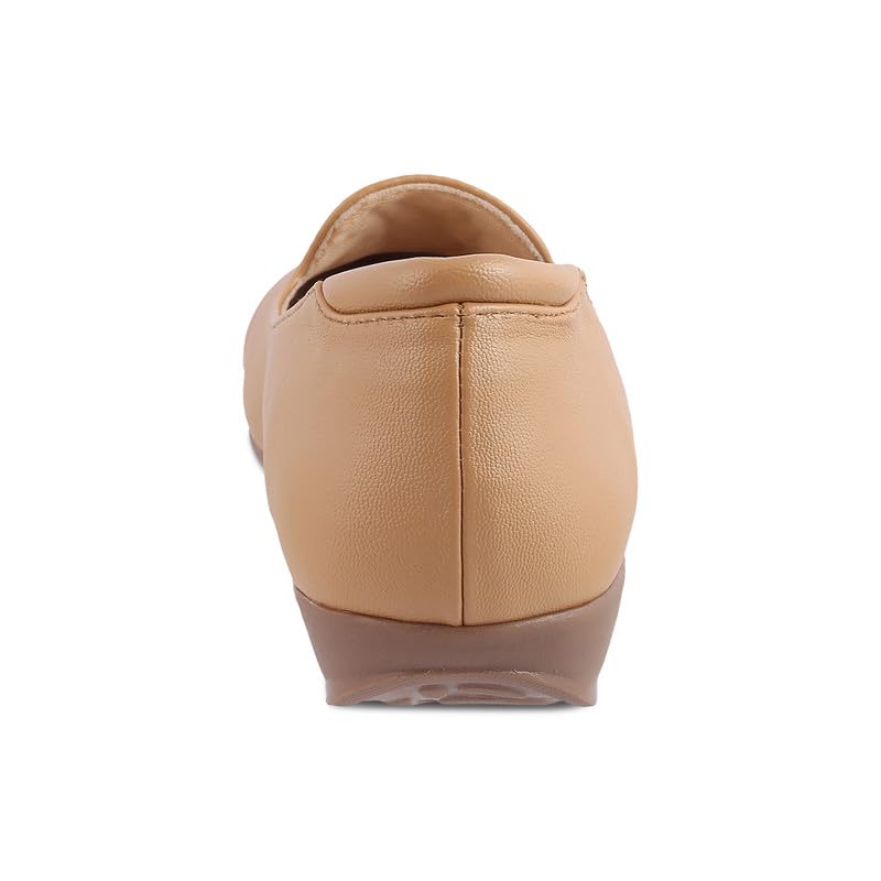 tresmode Asamsy Beige Women's Tassel Mules - Chic, Comfortable & Vegan-Friendly Flats in Size 7 UK / 40 EU