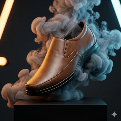 Leatherful Formal Moccasin Shoes for Men | Full Grain Genuine Leather | PU Sole & Nappa Lining | Office | Party | Smart Casual (Brown, UK Footwear Size System, Adult, Men, Numeric, Medium, 9)
