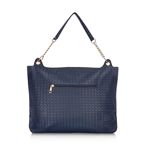 Caprese Nikita Hobo Bag, Medium | Stylish Shoulder Bag for Women with Multiple Compartments & Secure Zip Closure | Premium Metal Logo, Back Pocket | Perfect for Casual & Daily Use (Navy)
