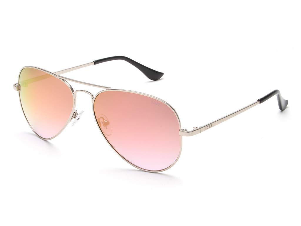 IDEE 100% Uv Protected Sunglasses For Unisex|Size- Large|Shape- Aviator|Model- Ids2500C46Sg, Silver