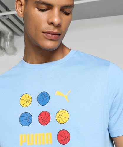Puma Men's Graphic Print Slim Fit T-Shirt (679423_Day Dream