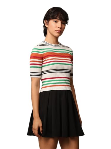 ONLY Women's Regular Fit Multicolor T-Shirt