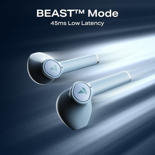 boAt Airdopes 131 Gen 2, 13mm Drivers, 70H Battery, ENx Tech, Beast Mode 45 ms Low Latency, ASAP Charge, Bluetooth Earbuds, TWS Ear Buds Wireless Earphones with mic (Ice Blue)