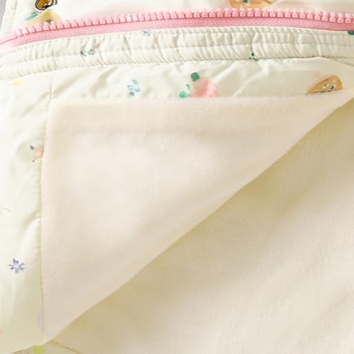 Hopscotch Girls Full Sleeves Beige Floral Bow Applique Long Coat For Ages(6-7 Years)