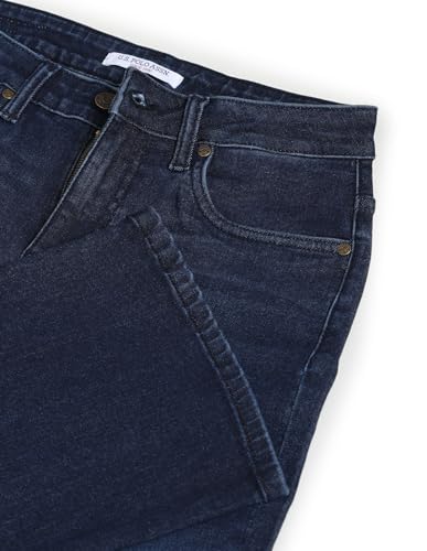 U.S. POLO ASSN. Women's Dark Wash Bootcut Jeans (UWSS23JN020_Blue_32), Mid Rise