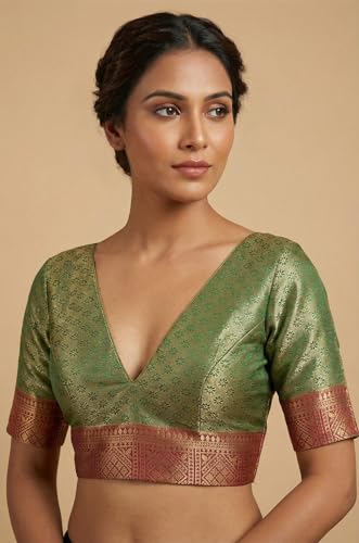 MIMOSA Women’s Green Art Silk Saree Woven with Zari Tissue | Kanjivaram Style Saree | Rich Pallu & Tassels | 6.2 Mtrs