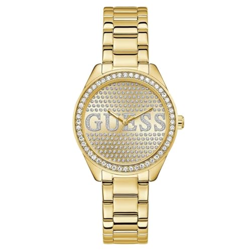 GUESS Women Round Champagne Stainless Steel Analog Watch - U1480L2M