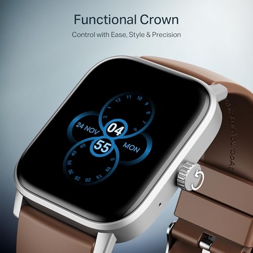 boAt Wave Call 3 Smartwatch 1.83” HD Display with Animated Watch Faces; BT Calling, Functional Crown, Multiple Sports Modes, IP68, HR, SpO2 Monitor, Smart Watches for Men & Women (Timber Brown)