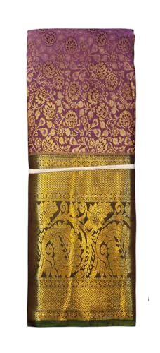 VFCollections Women's Traditional Handloom Kanchipuram Silk Pure Pattu Sarees | Rich Zari Woven Design | Unstitched Blouse (Vfc297-1), Multi