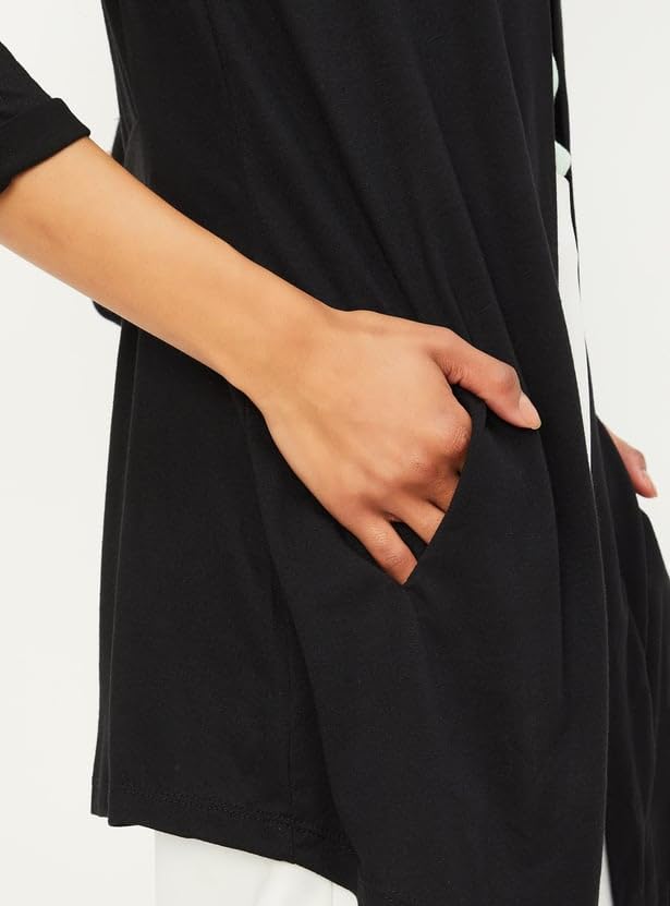 Max Women's Polyester Blend Casual Shrug (SHRUG3203_Black_XL