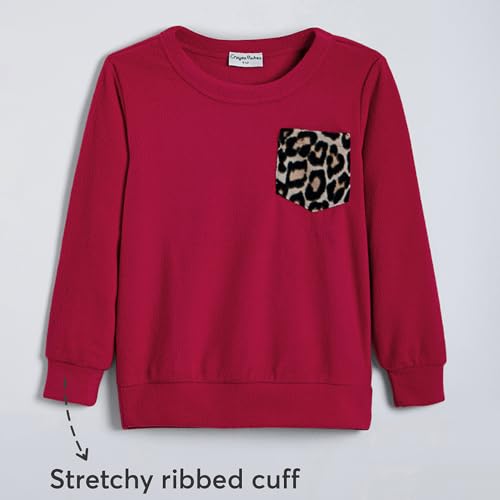 Hopscotch Girls Full Sleeves Fuchsia 2-Pc Leopard Pocket Jogger Set For Age (2-3 Years)