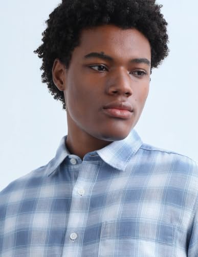 Flying Machine Men's Plaid Checked Twill Shirt