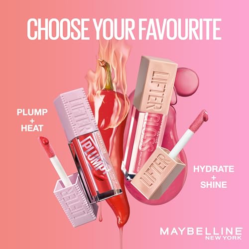 Maybelline New York Lifter Plump - Plumping Lip Gloss, Peach Fever, 5ml