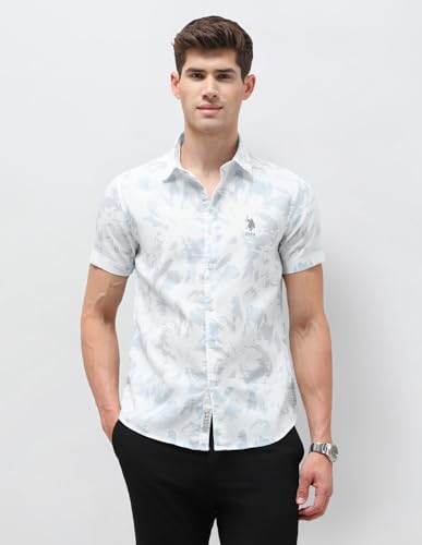 U.S. Polo Assn. Denim Co. Men's Dobby Floral Printed Shirt