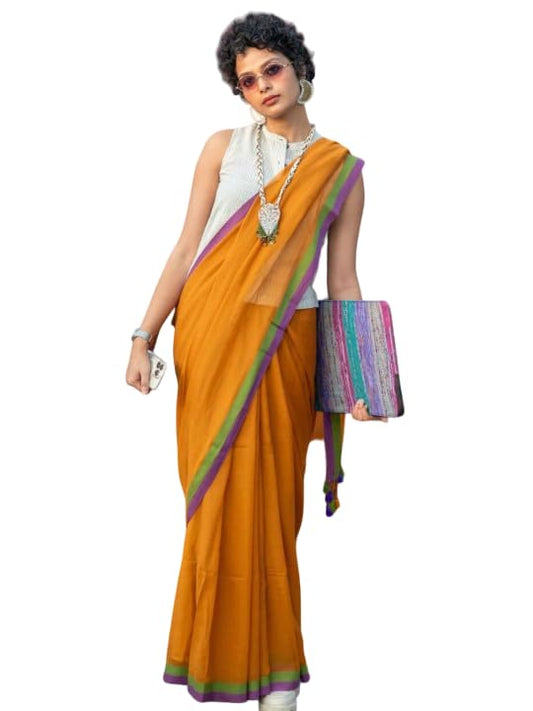 Suta Mustard Yellow Saree