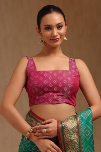 Soch Womens Green Silk Woven Design Saree